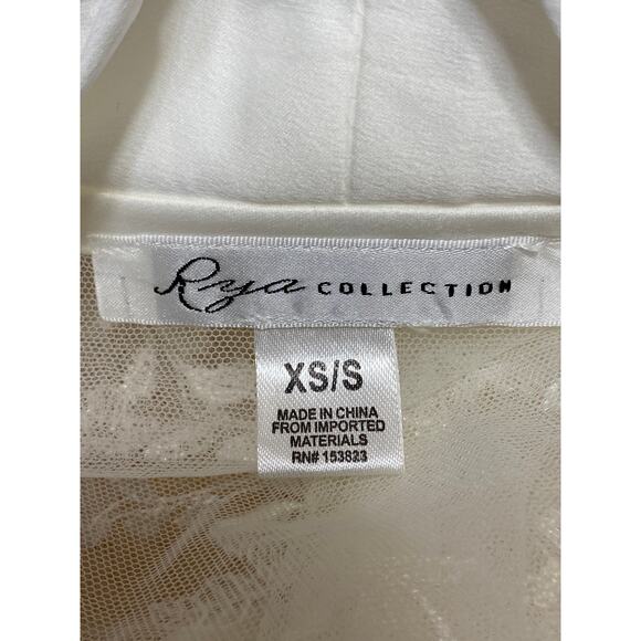 NEW Rya Collection White Embroidered Lace Sheer Tie Waist Swim Cover Up Size XS - Picture 4 of 4